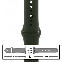 Ремінець силіконовий для Apple Watch 42/44/45 mm розмір L (54) Forest Green