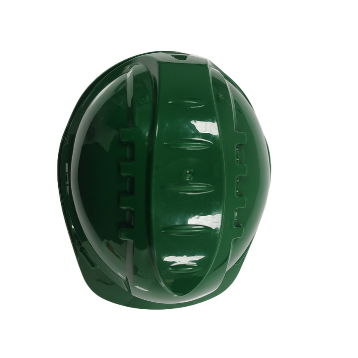 Легкая строительная каска зеленого цвета для защиты головы из прочного ABS пластика - фото 7 - id-p1960199627