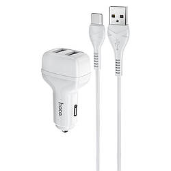 АЗУ HOCO Z36 2USB + кабель Type-C white