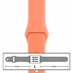 Ремінець силіконовий для Apple Watch 42/44/45 mm розмір L (44) Peach