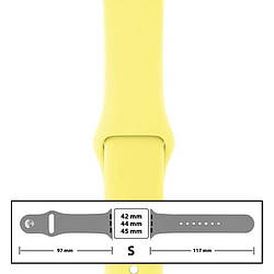Ремінець силіконовий для Apple Watch 42/44/45 mm розмір S (40) Lemonade