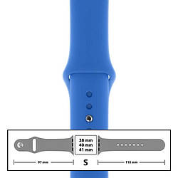 Ремінець силіконовий для Apple Watch 38/40/41 mm розмір S (03) Sky Blue