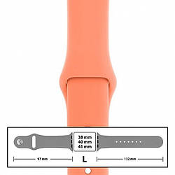 Ремінець силіконовий для Apple Watch 38/40/41 mm розмір L (44) Peach