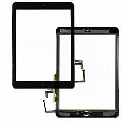 Сенсор iPad Air (iPad 5) зі шлейфом і кнопкою меню (home) black (оригінал)