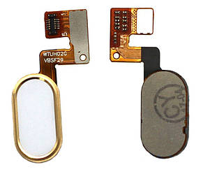 Шлейф Meizu M3 Note M681H (10pin) з кнопкою меню (Home) gold