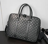 Мужской деловой портфель мужская черная офисная сумка для документов ноутбука папок формат А4