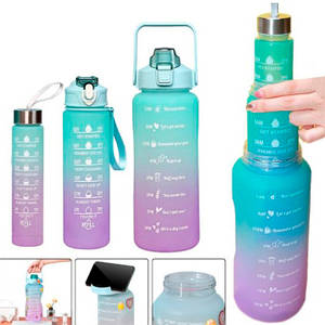 Спортивні пляшки для води 3в1 об'ємом 2 літри Bottle | Спортивна пляшка | Фляга для спортсменів