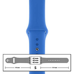 Ремінець силіконовий для Apple Watch 42/44/45 mm розмір S (03) Sky Blue
