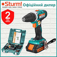 Мощный аккумуляторный шуруповерт 18 V, Sturm CD3218LB с двумя аккумуляторами, надежный с кейсом, для дома