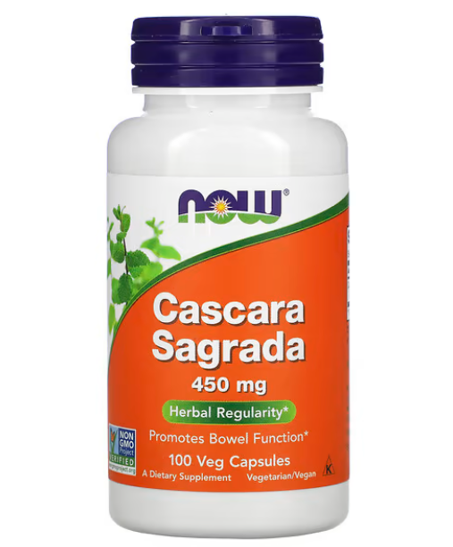 NOW Foods Крушина (Cascara Sagrada) 450 мг 100 вегетаріанських капсул