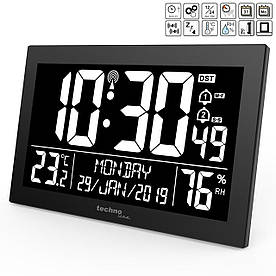 Годинник настінний з підсвічуванням дисплею Technoline WS8017 Black (WS8017)