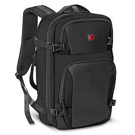 Рюкзак з компресійними стяжками міський-туристичний 21 л  Swissbrand Houston 21 Black