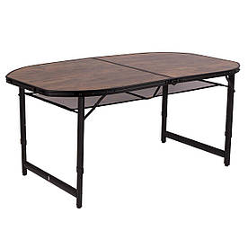 Овальний алюмінієвий стіл садовий Bo-Camp Woodbine Oval 150x80 cm Black/Wood look (1404230)