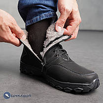 Чоловічі зимові чорні черевики, фото 4