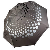Складной зонт полуавтомат с абстрактным принтом от "Серебряный дождь", антиветер, серый 022-309-3