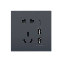 Умная розетка Xiaomi Aqara H1 Smart Socket USB Zigbee 3.0 (QBCZ15LM) Grey