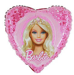 Куля-серце фольгована 45 см "Barbie"