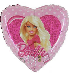 Фольгована куля серця 45 см із малюнком "Barbie"