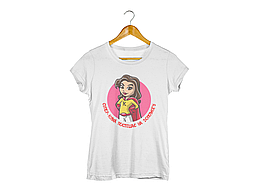 Футболка біла з оригінальним принтом "Супер кума поспішає на допомогу" Push IT