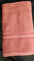 Рушник банний однотонний 70х140см  Узбекистан п-рожевий