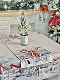 Доріжка раннер на стіл Новорічна 37x100 см., гобелен, фото 4