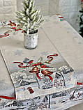 Доріжка раннер на стіл Новорічна 37x100 см., гобелен, фото 5