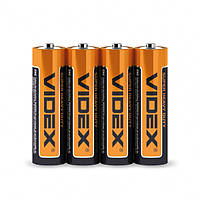 Батарейка солевая Videx R6P/AA 4шт SHRINK DE