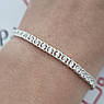 Браслет зі срібла з білими цирконами та плетінням Арабський Бісмарк супер легкий 20 см, фото 8
