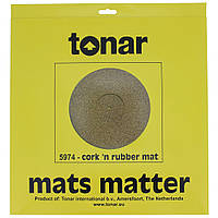 Мат из пробкового дерева для опорного диска винилового проигрывателя Tonar Cork-Rubber Mat art.5974