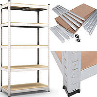 Стелаж металевий 180х70х30 5 полиць МДФ/ДСП 175 кг/полиця БМ-4 поличка оцинкована для акумуляторів нп