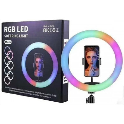 Кільцева світлодіодна лампа MJ36 RGB діаметром 36 см, фото 1