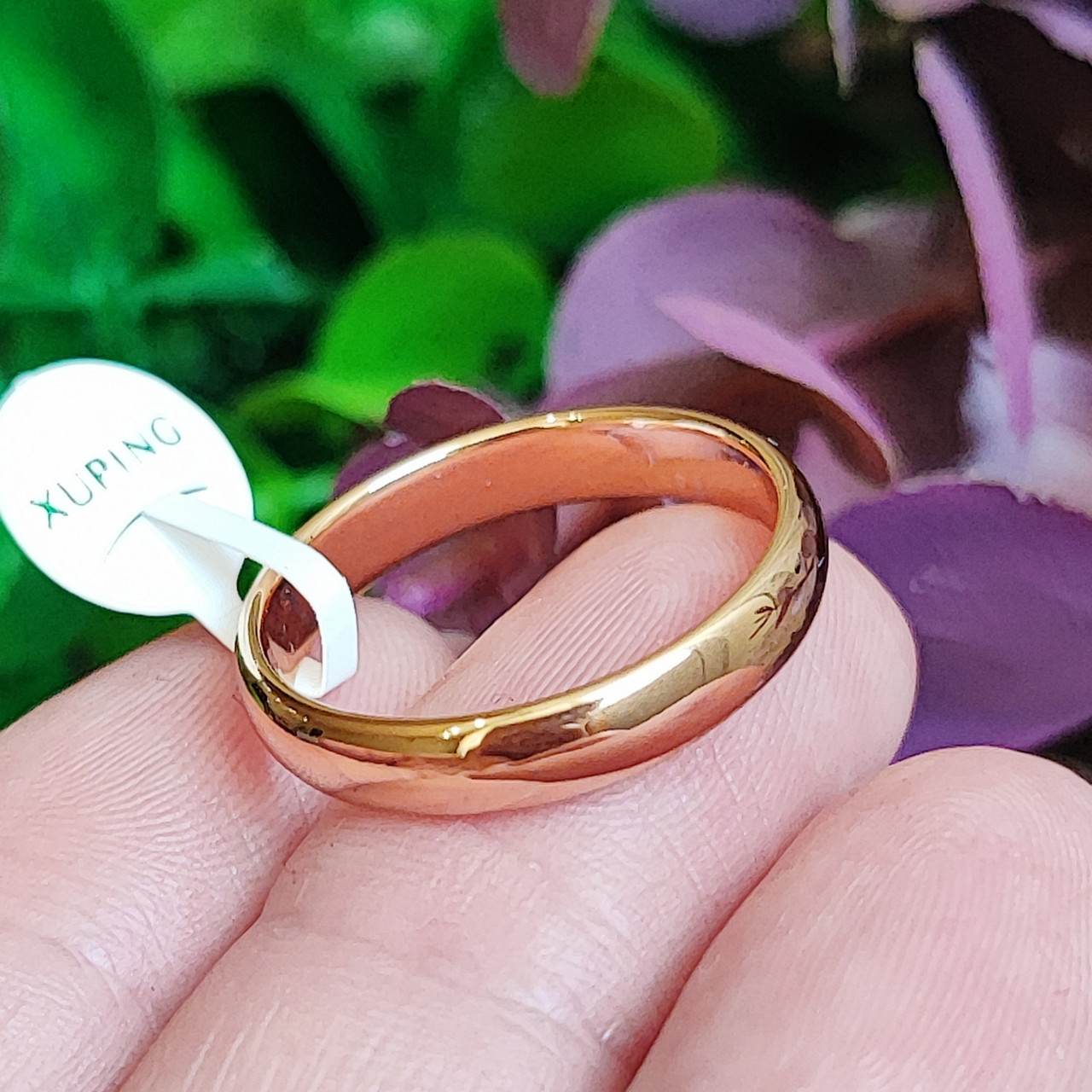 Обручка класична 4мм xuping розміри:16,17,18,19,20,23 медичне золото позолота 18К 8320