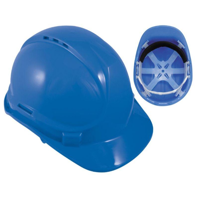 Прочная строительная каска для защиты головы синего цвета 335 г - фото 3 - id-p1960200415