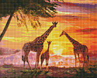 Картина из страз Идейка Семья жирафов ©ArtAlekhina (AMO7327) 40 х 50 см (На подрамнике)