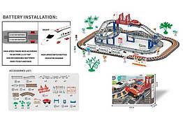 Дитяча залізниця 3062 108 елементів, звук, підсвічування, дорожні знаки, наклейки, на батарейках