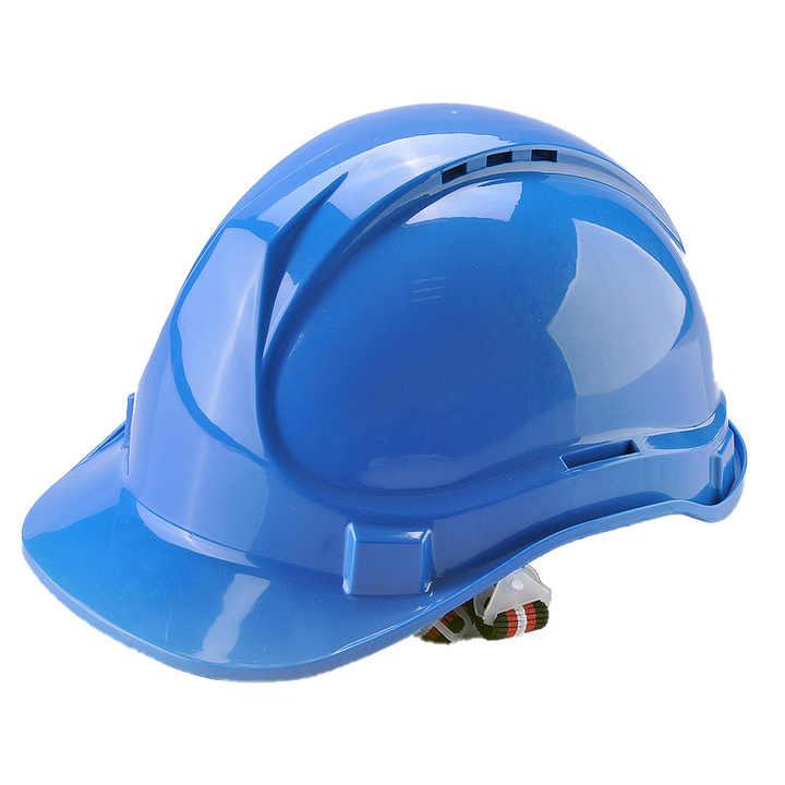 Прочная строительная каска для защиты головы синего цвета 335 г - фото 6 - id-p1960200415
