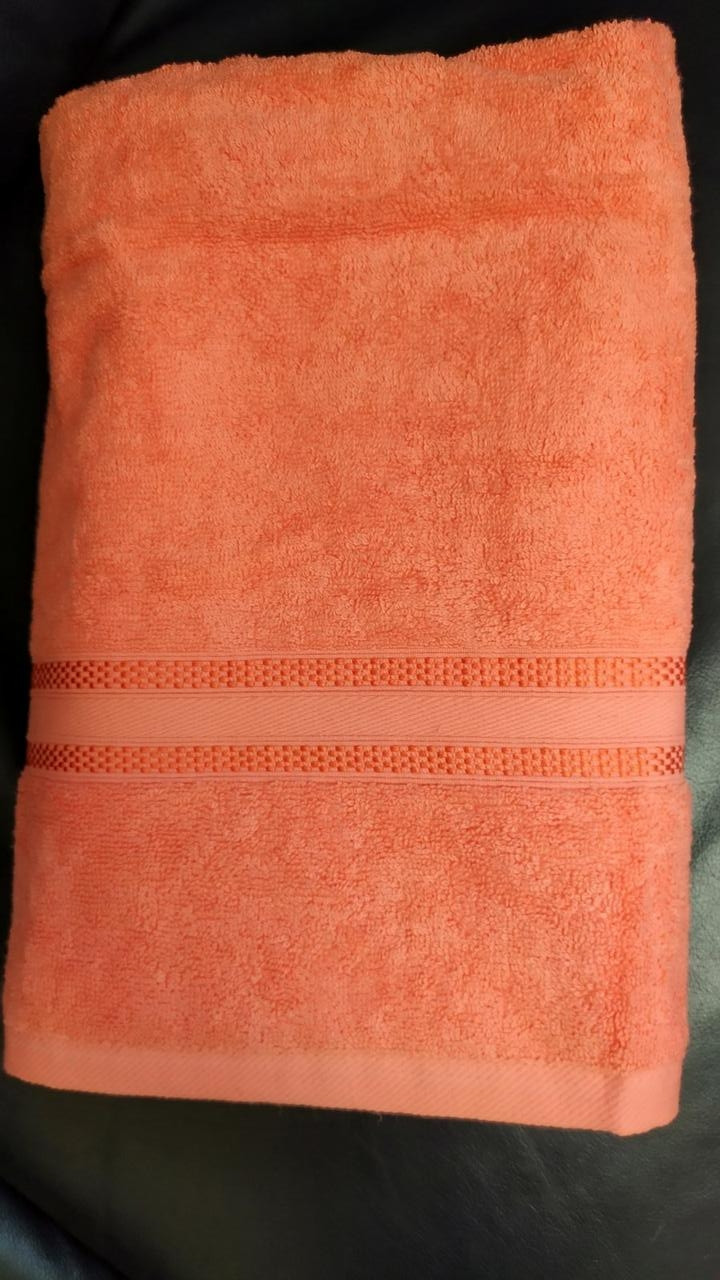 Рушник банний однотонний 70х140см  Узбекистан персик
