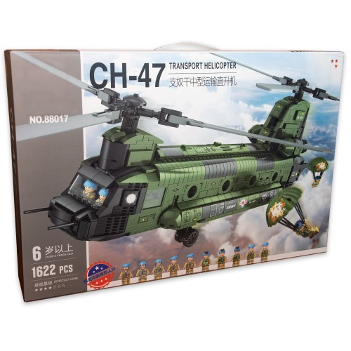 Дитячий Блоковий Конструктор Військовий Вертоліт CH-47 "Chinook" 1622 деталІ || Конструктор для дітей