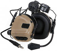 Навушники тактичні активні Earmor EM-M32H-Mod3-CB for Helmet-Mount Coyote Brown