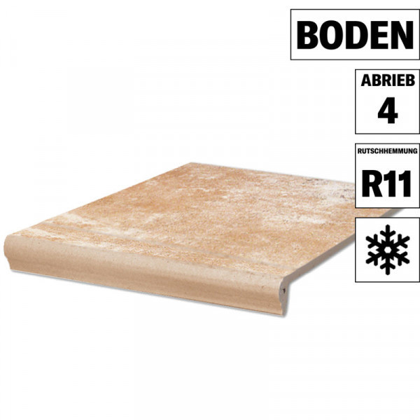 Клінкерна сходинка пряма з капіносом Interbau Atrium Cotto