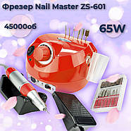 Стартовий набір для манікюру фрезер ZS 601 65W лампа для манікюру Sun X 80W витяжка 80Вт 858-6 та гель лак у подарунок, фото 5