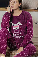 Флисовый женский комплект-пижама с принтом Турция фуксия