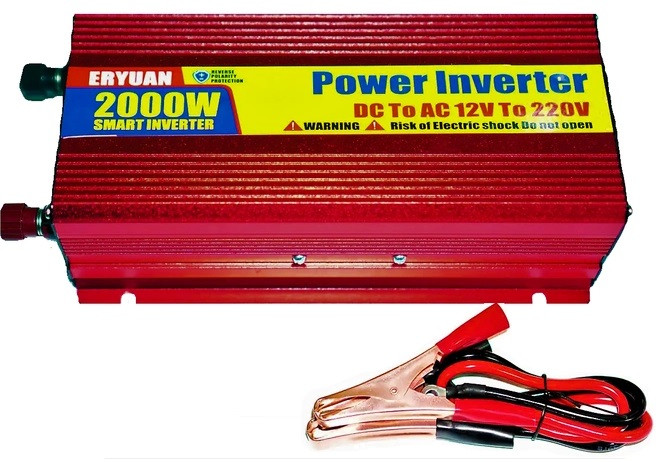 Перетворювач (інвертор) 12 V-220 V 2000 W Red