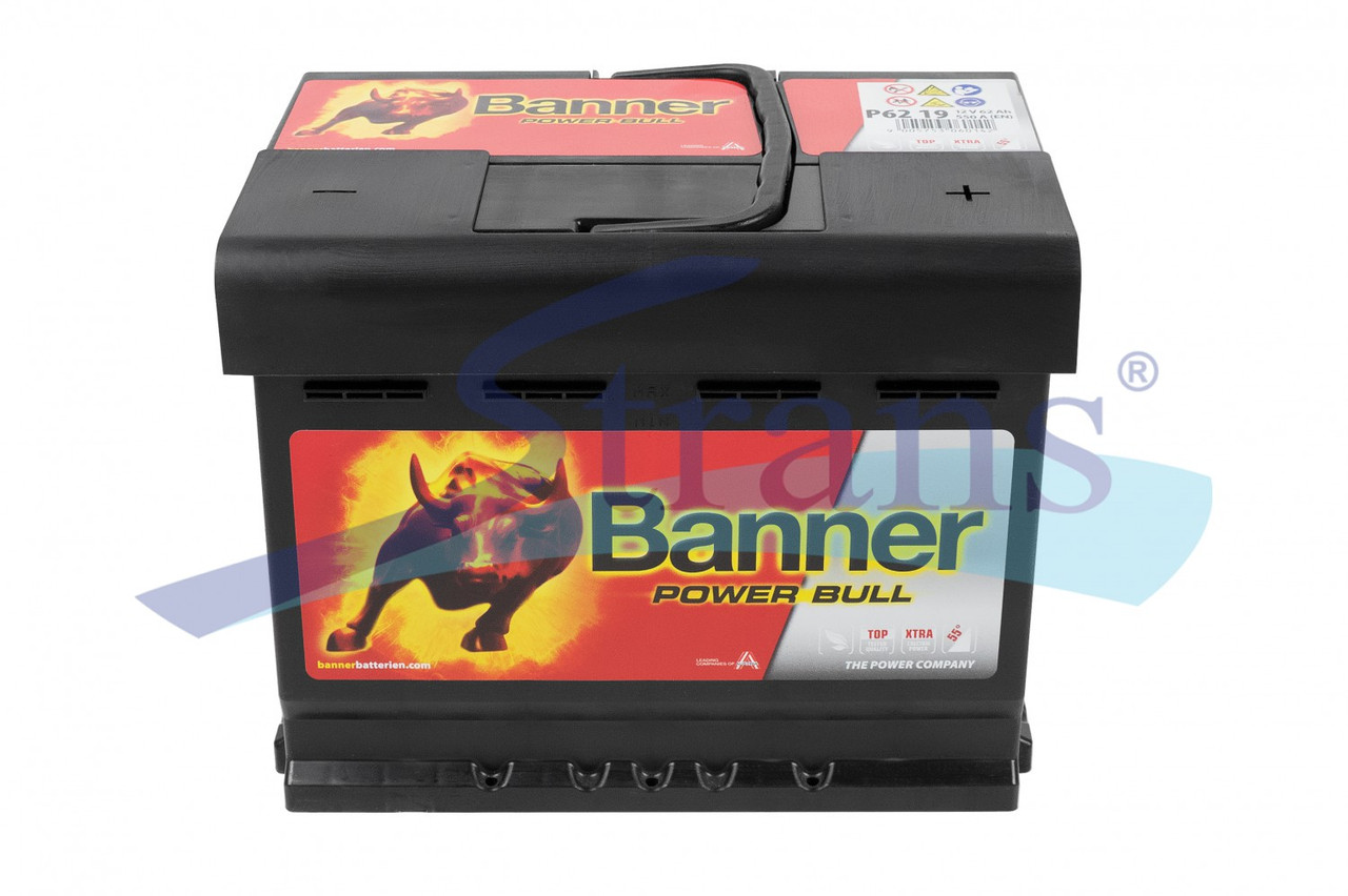Акумулятор 12v 62ah 550a Power Bull R+ 241*175*190mm