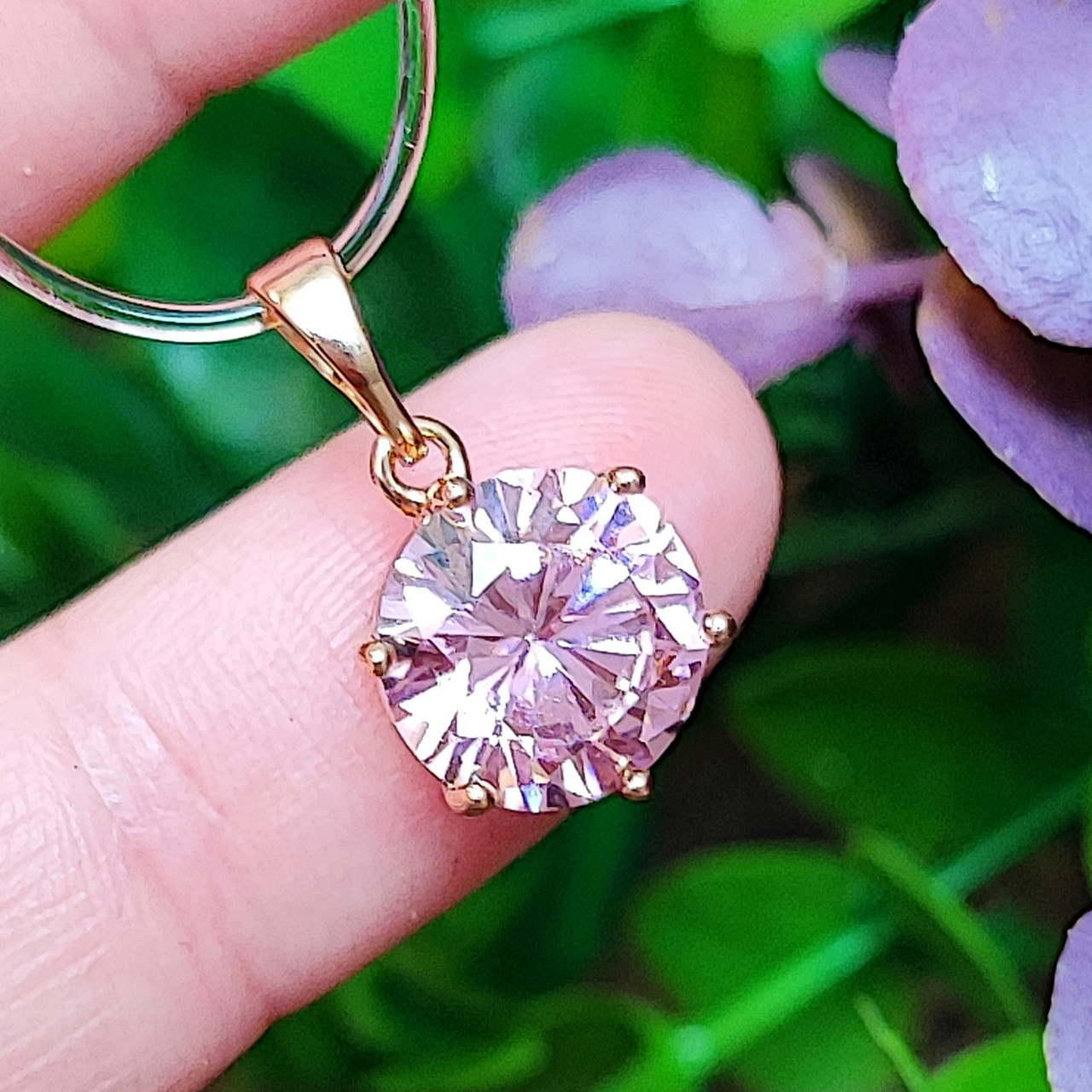 Кулон Xuping Jewelry довжина з вушком 1.8мм цирконій 1см медичне золото позолота 18К 5378