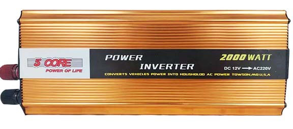 Перетворювач (інвертор) 12V-220 V 5 Core 2000 W gold