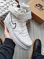 Белые мужские кроссовки ТЕРМО Nike Air Force Gore-Tex. Теплые кроссы для мужчин Найк Аир Форс Гор Текс.