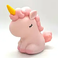 💚Силіконовий бездротовий RGB світильник-нічник "Єдиноріг" з USB, 3 кольори Красный