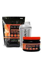 BioLine Набор для мышечной массы СтартPRO+ (Протеин 2 кг + Креатин 150 капс) + Шейкер BioTech - Сывороточный белок для мышц -
