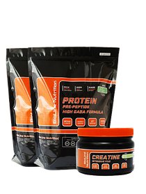 АКЦІЯ! Набір на м'язову масу: "Протеїн Pro+" 4 кг протеіну + Креатин(BIOLINE). Карамель